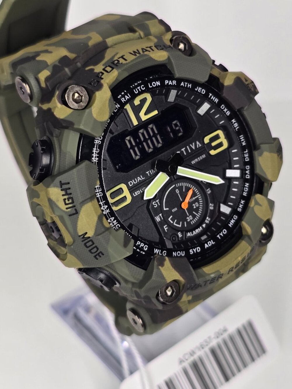 Activa X Invicta BlackOps Camo Digital Men's Watch - 56mm, Green (ACW1637-004)
